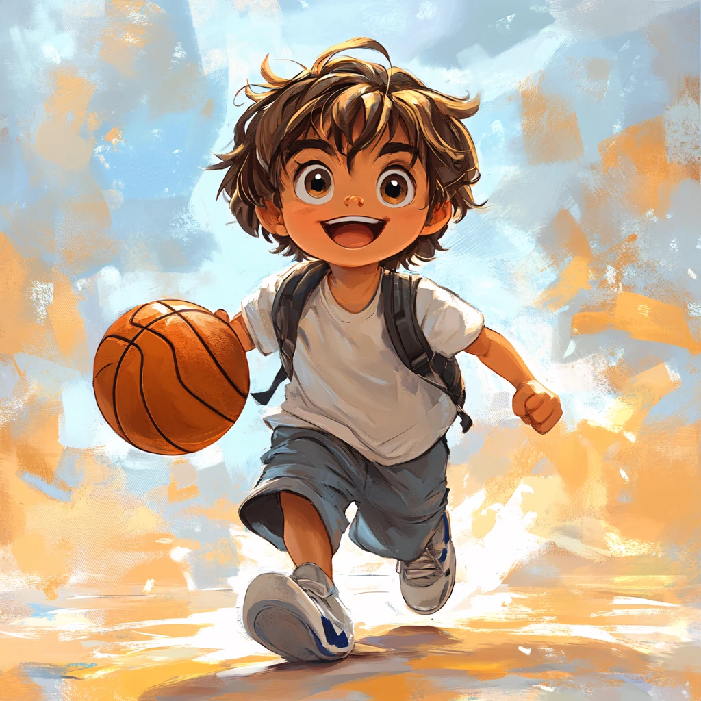 篮球少年插画