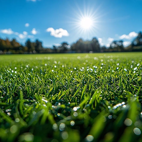 阳光下的绿茵场