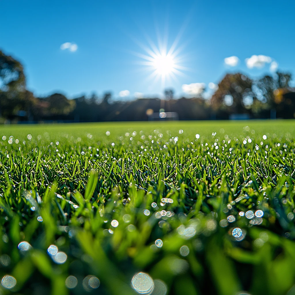 阳光下的绿茵场