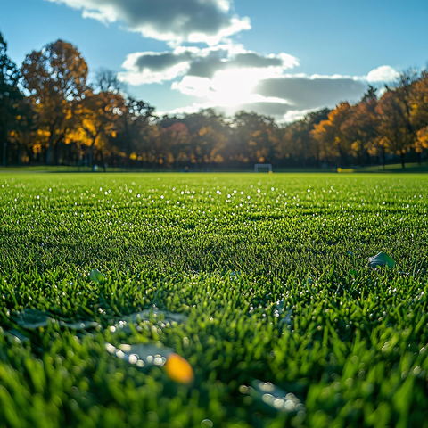 阳光下的绿茵场