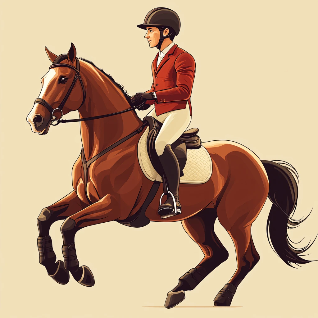 赛马表演赛马插画