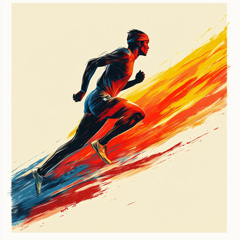 绘本运动跑步插画