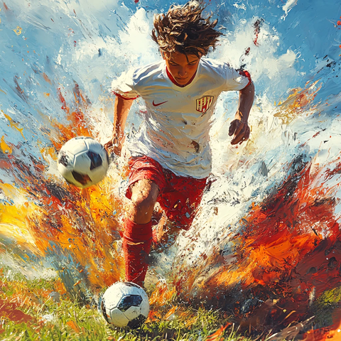 插画足球运动员