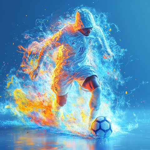 足球运动员立体插画