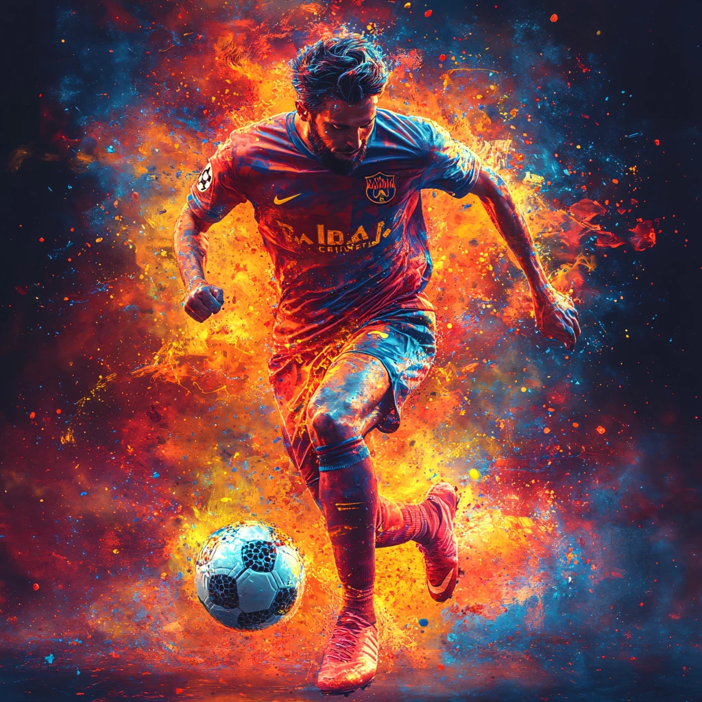 插画足球运动员