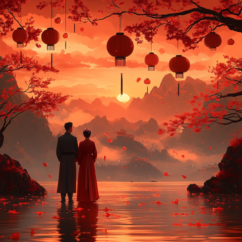 古风情侣装饰布置