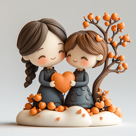 卡通情侣人物摆件