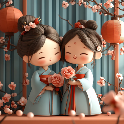 古风情侣装饰布置