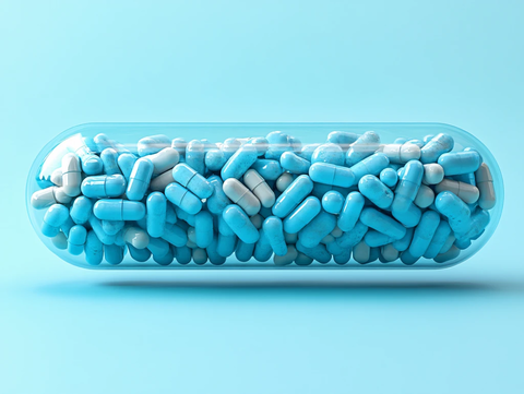 蓝色胶囊药品