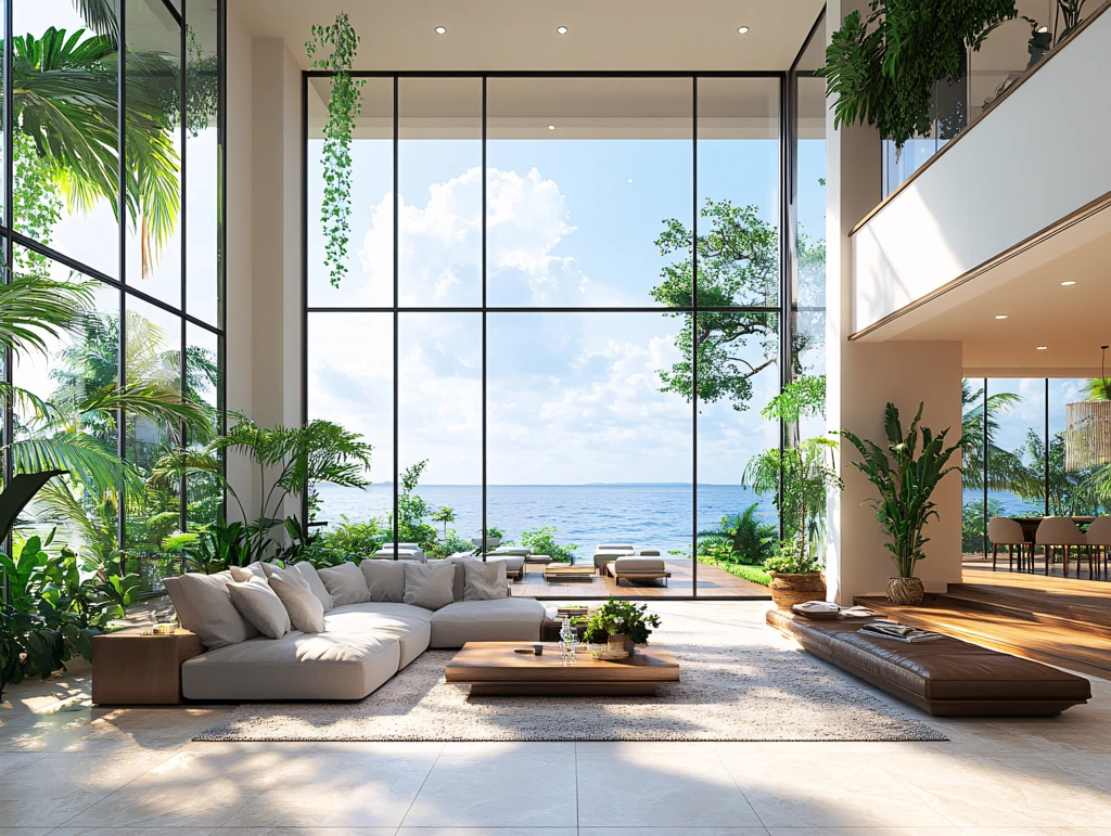大气客厅落地门窗场景