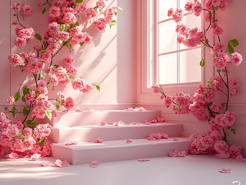 立体玫瑰花藤背景