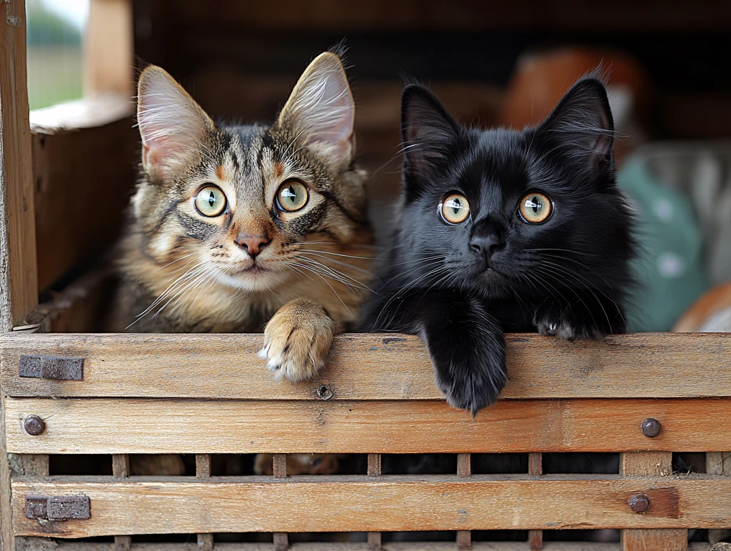 躺在窝里的小猫们