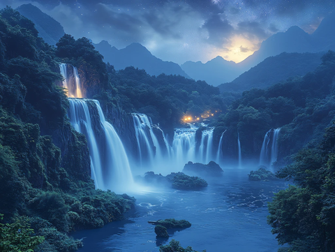 高清瀑布背景墙壁纸