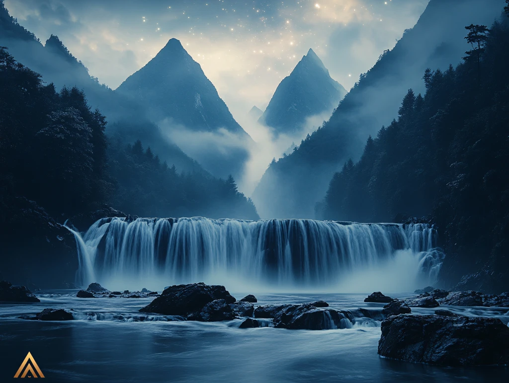 慢门瀑布风景素材