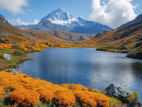 唯美风景高原湖泊