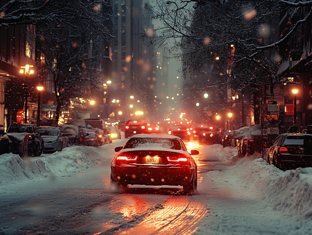 雪雪天城市交通