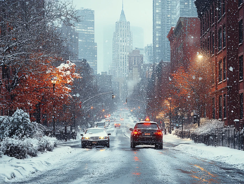 雪雪天城市交通
