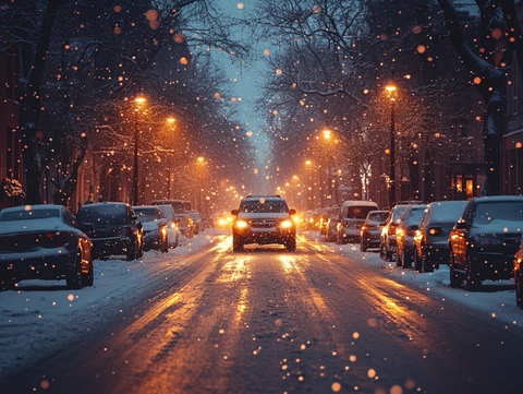 雪雪天城市交通