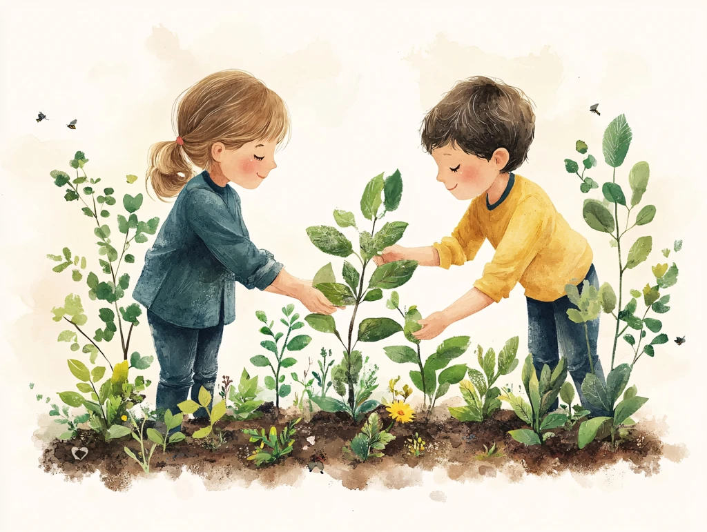 小朋友植树素材