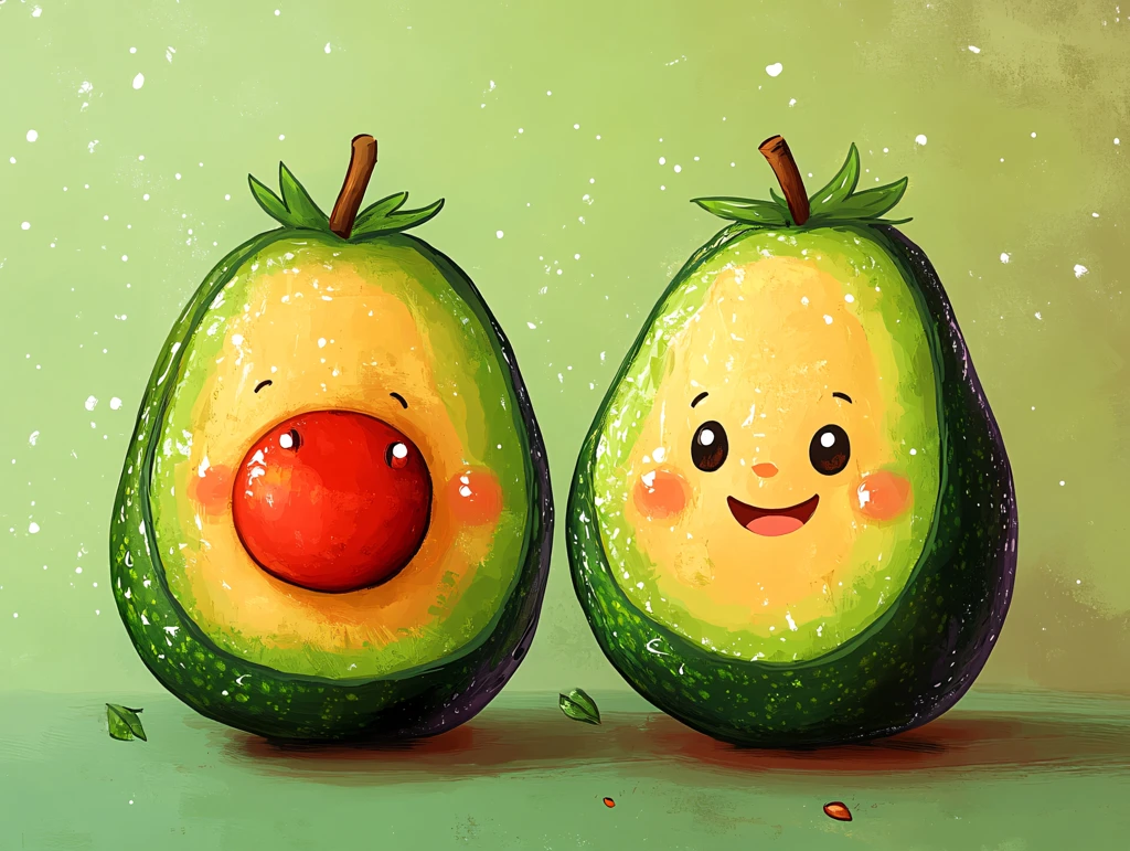 手绘牛油果儿童水果