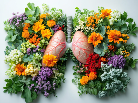 浮雕花卉与爱心