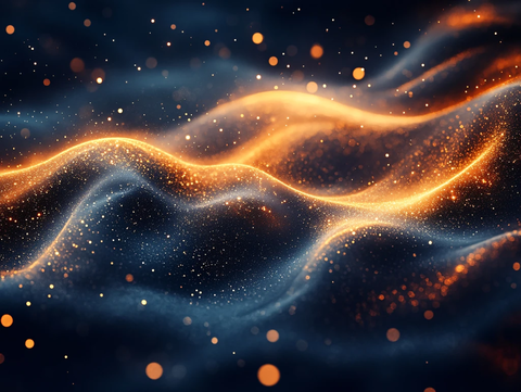 科技感十足的橙色光晕背景图片