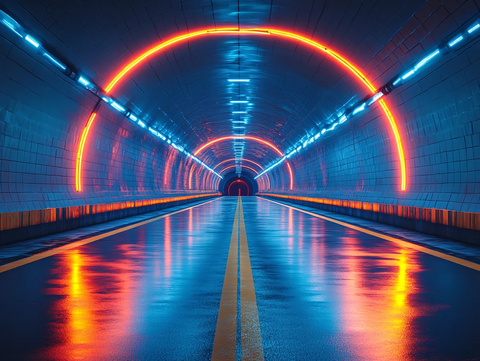 隧道灯光透视