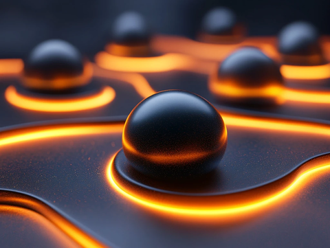 科技感十足的橙色光晕背景图片