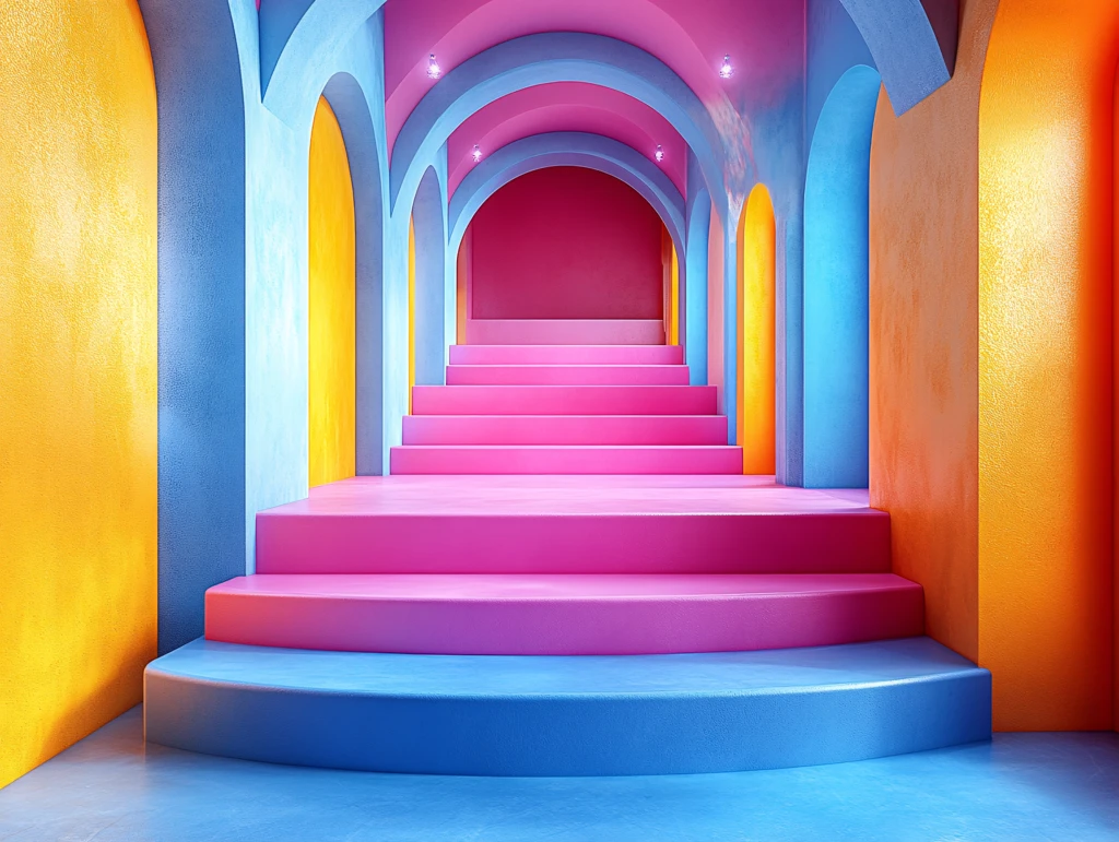 奇幻粉色楼梯