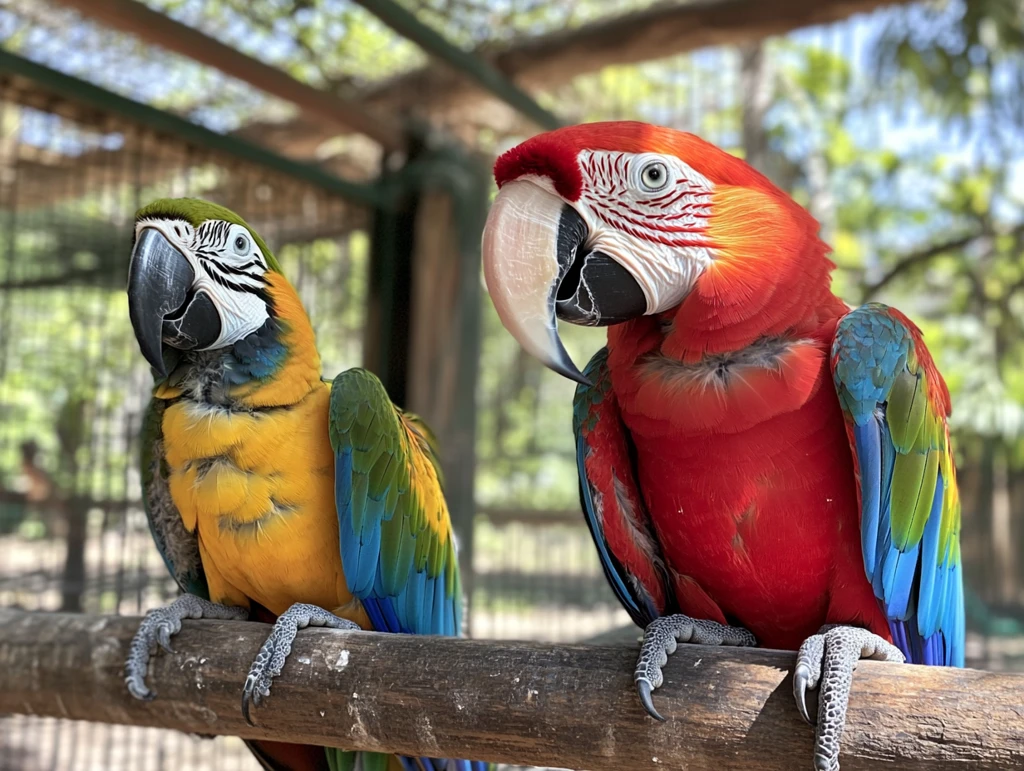 相依相偎的鹦鹉