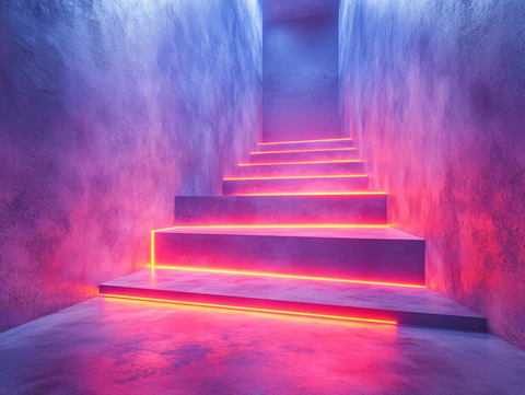 霓虹灯台阶