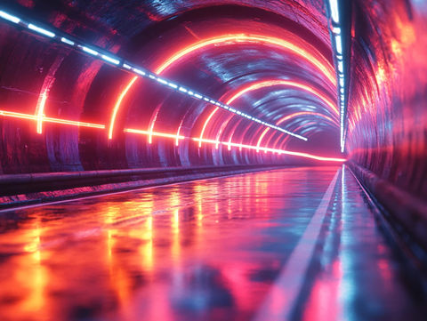 动感的地铁隧道