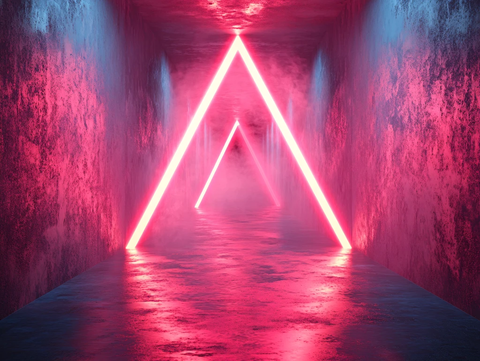 流光溢彩的霓虹灯走廊