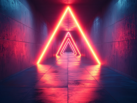 流光溢彩的霓虹灯走廊