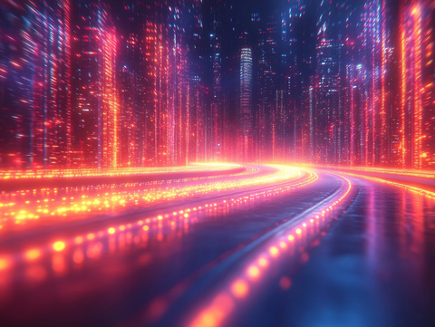 现代科技城市缤纷炫彩