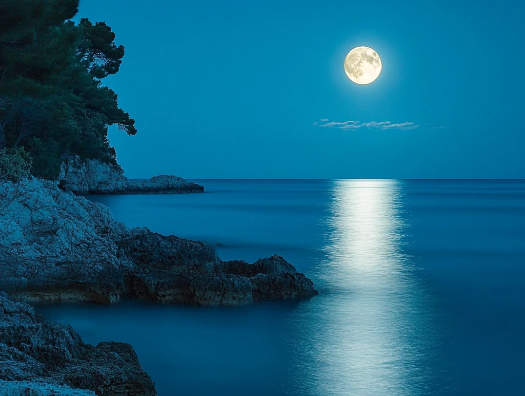 大海大地月光自然