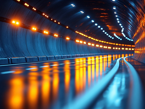 隧道灯光透视