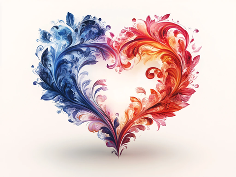 爱心花纹素材