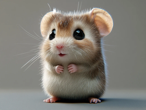 小仓鼠哺乳插画