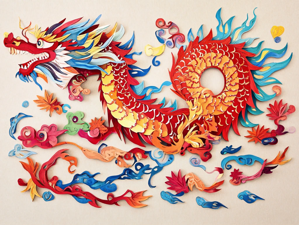 中国龙剪纸艺术