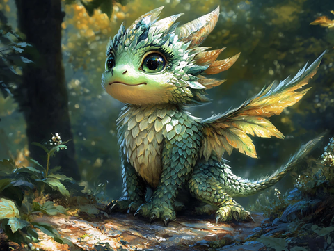 森林中的小飞龙