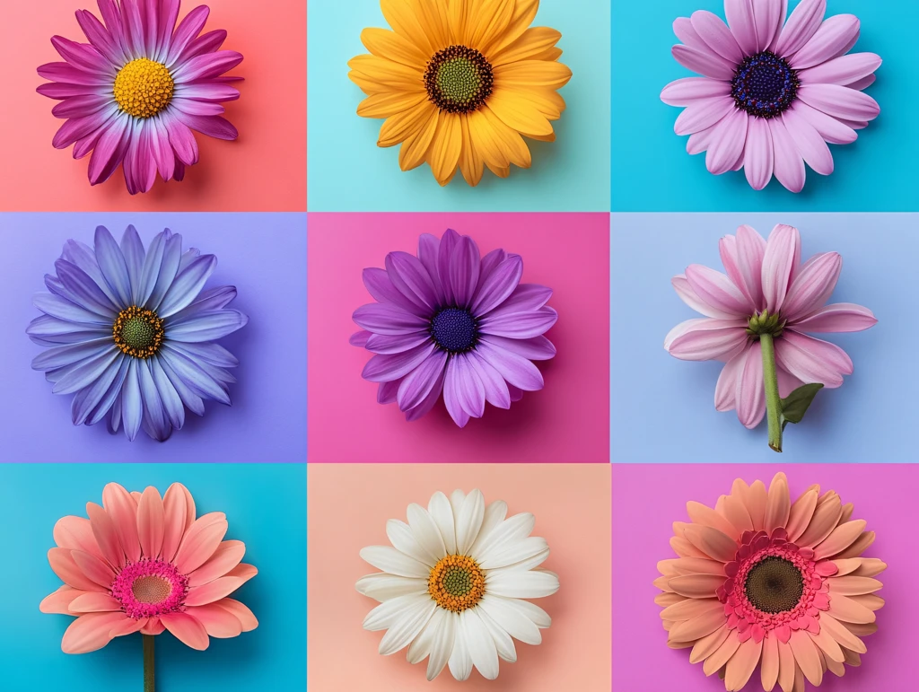 彩色缤纷花朵炫丽绽放