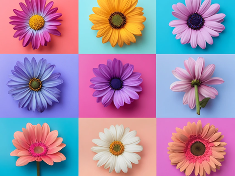 彩色缤纷花朵炫丽绽放