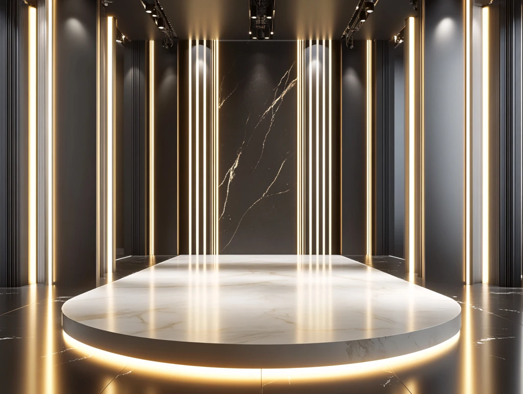 几何简约化妆品展台