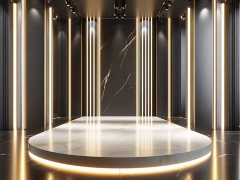 几何简约化妆品展台