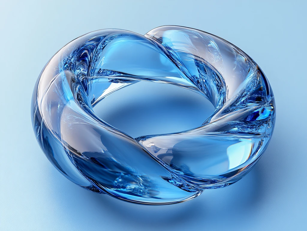 立体圆环蓝色水晶