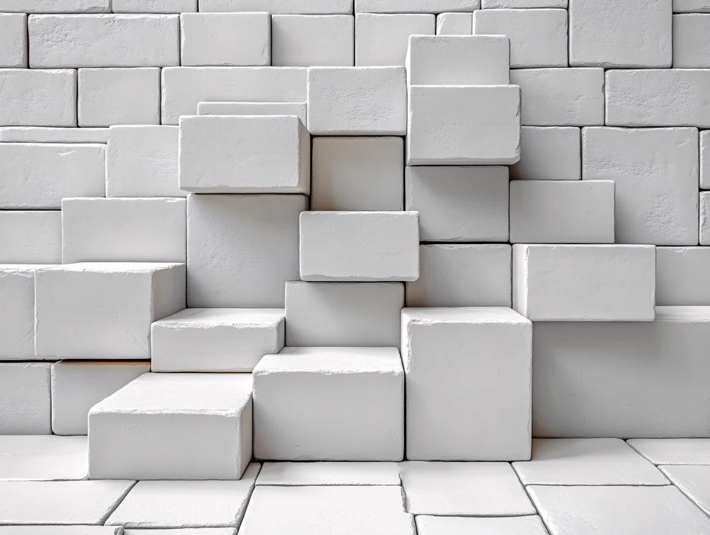 立体白砖背景