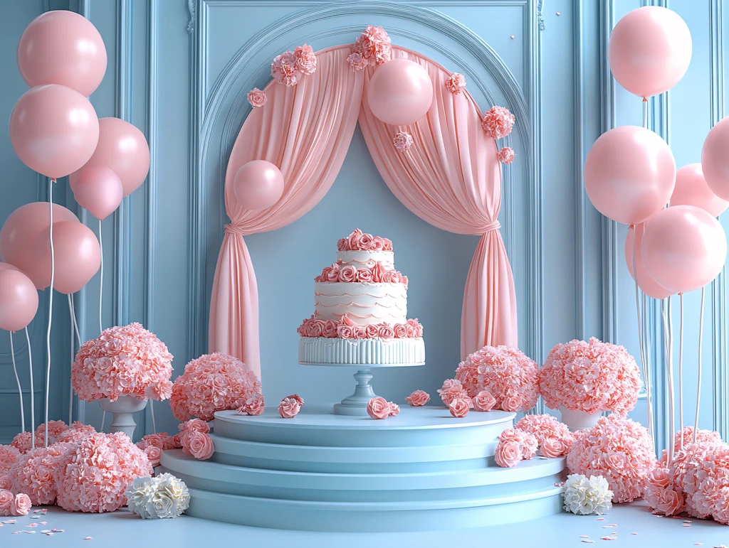 粉蓝色生日派对