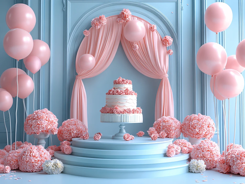 粉蓝色生日派对