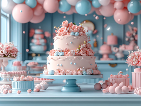 粉蓝色生日派对